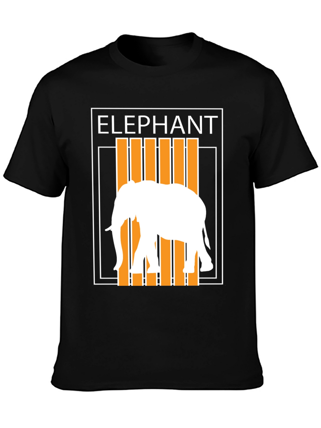 Camiseta Hombre Negra Diseño Elefante Moderno
