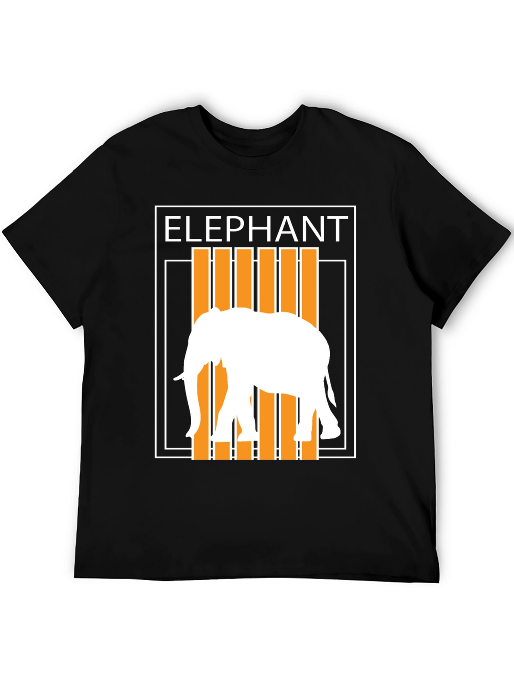 Camiseta Hombre Negra Diseño Elefante Moderno