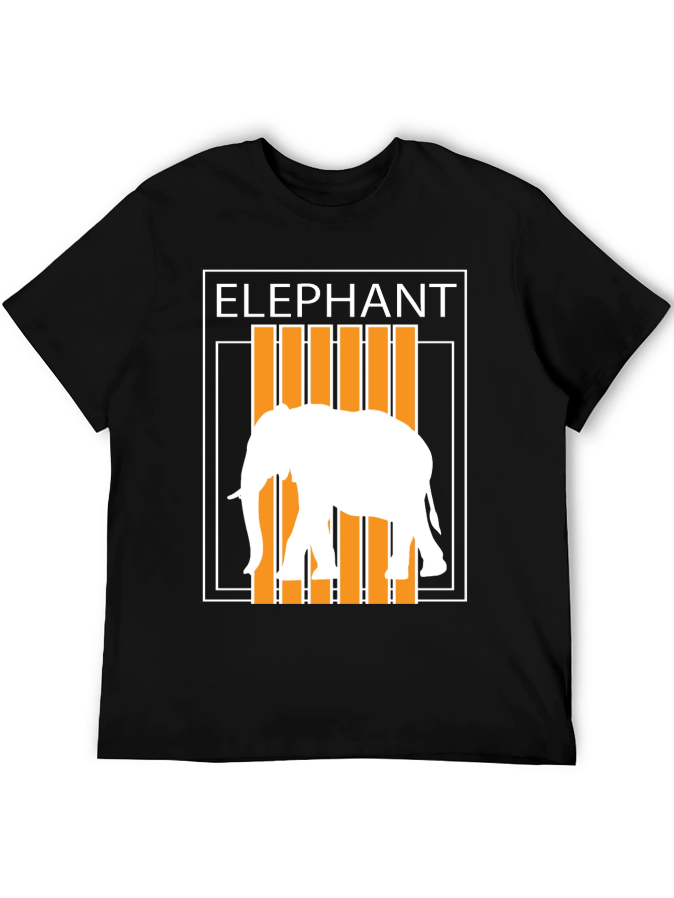 Camiseta Hombre Negra Diseño Elefante Moderno