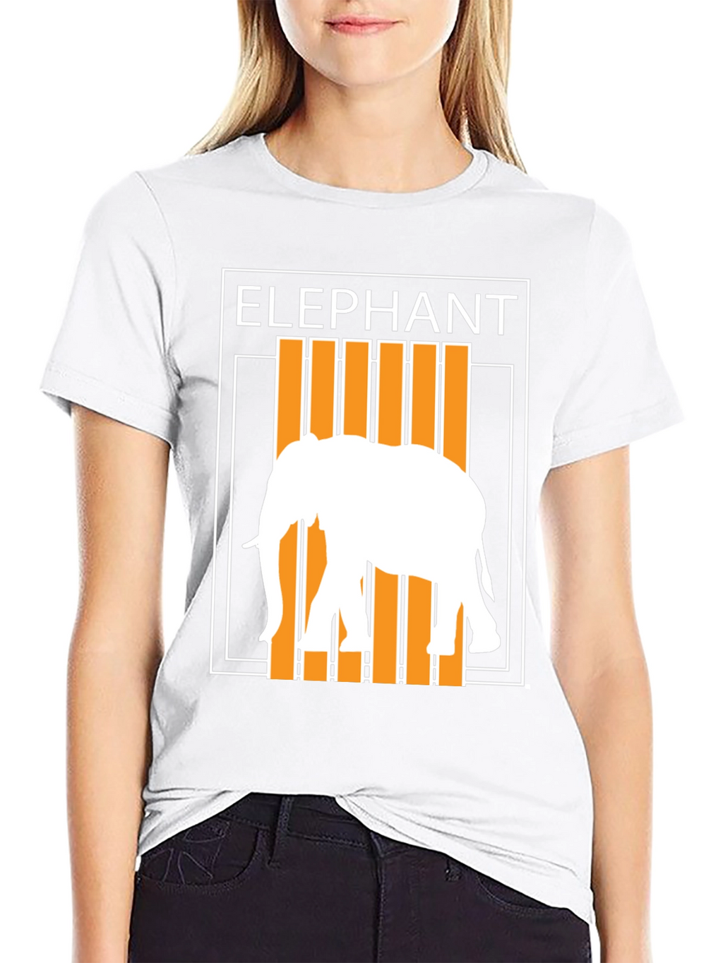 Camiseta Hombre Negra Diseño Elefante Moderno