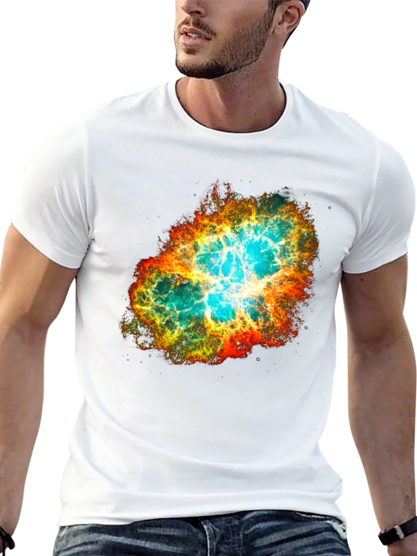 Camiseta Hombre Nebulosa Espacial Estampada