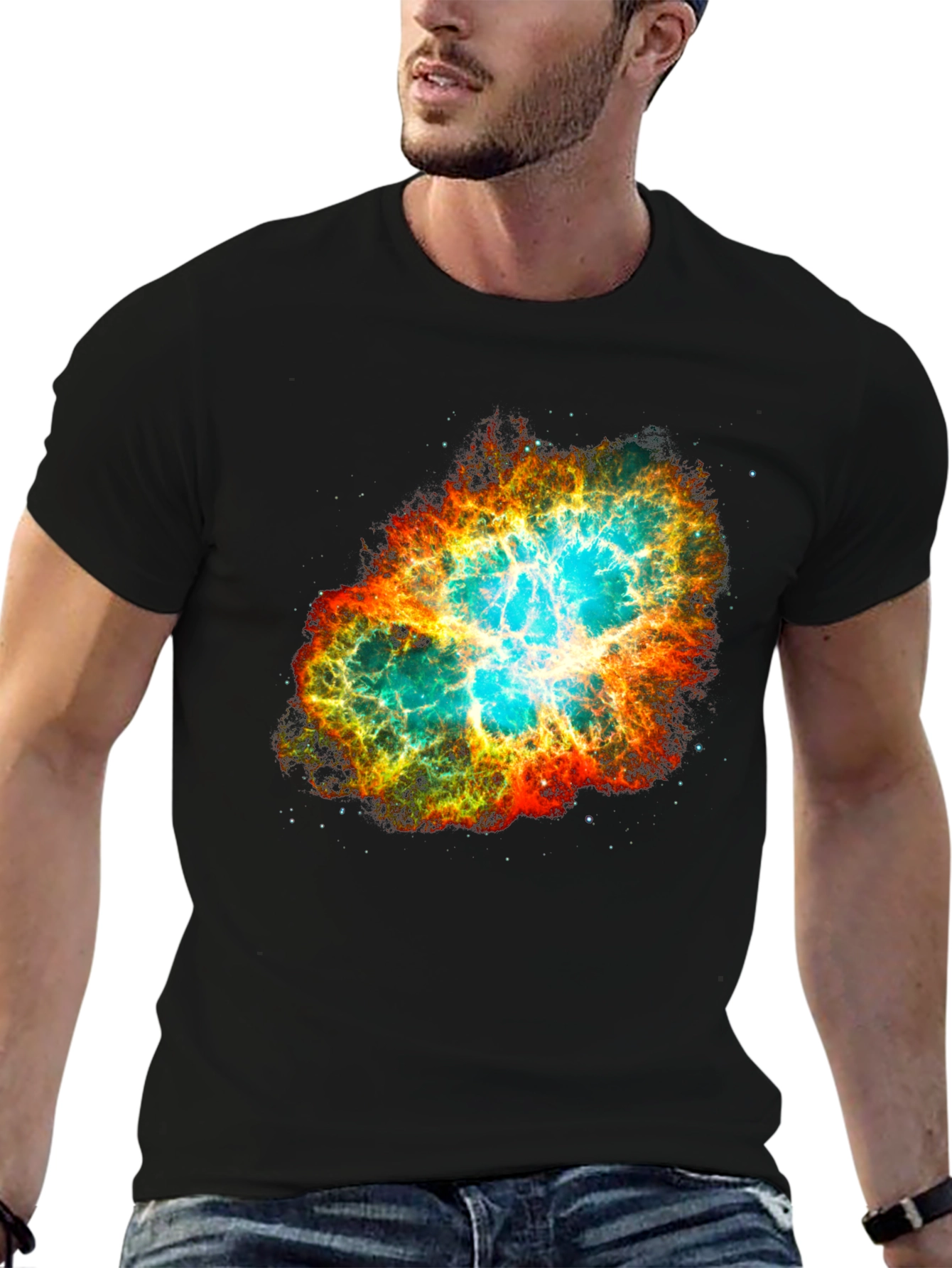 Camiseta Hombre Nebulosa Espacial Estampada