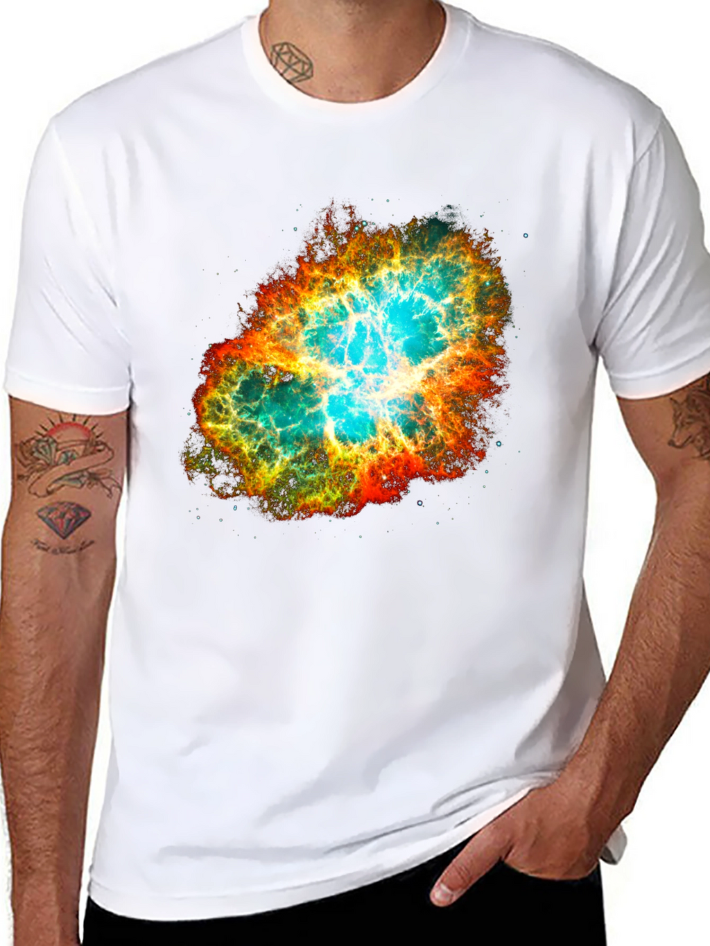 Camiseta Hombre Nebulosa Espacial Estampada