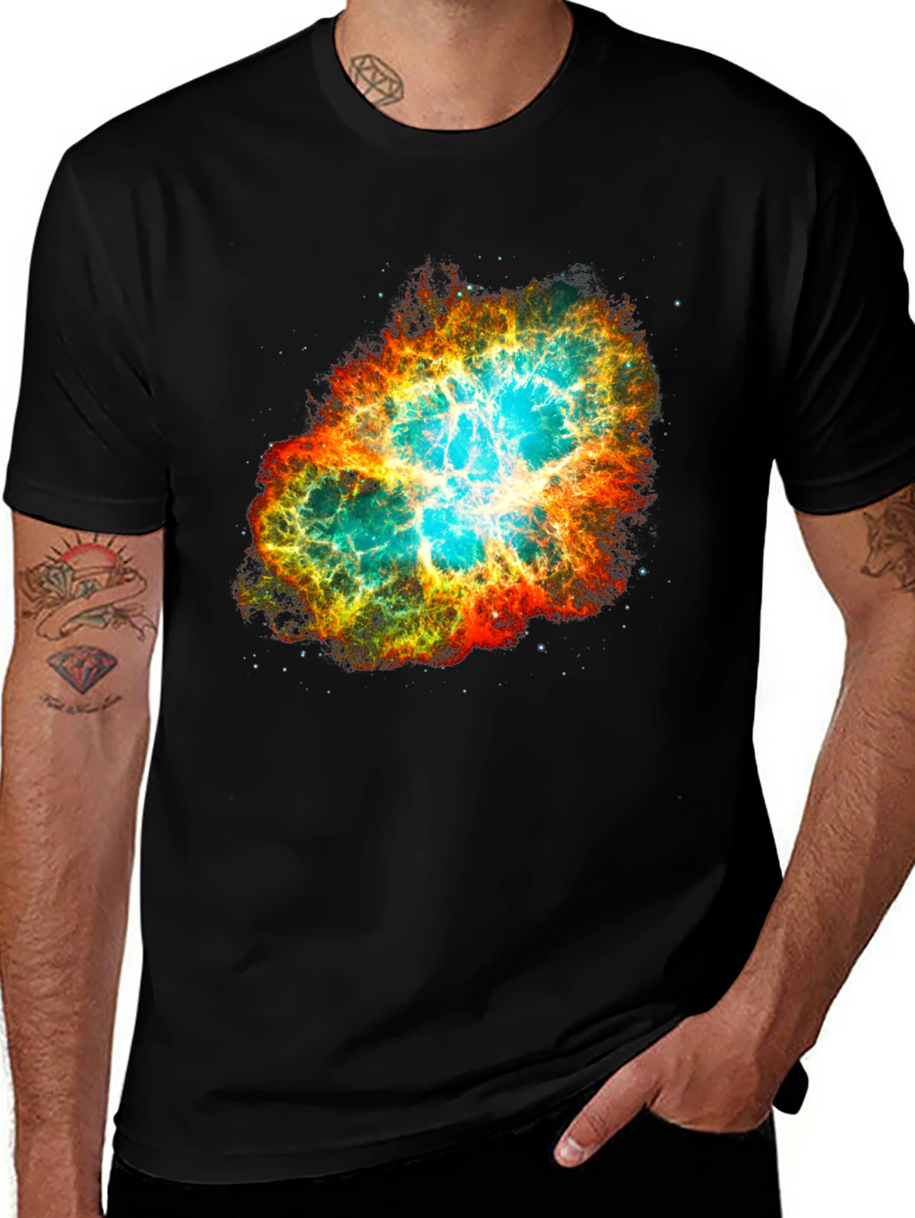 Camiseta Hombre Nebulosa Espacial Estampada