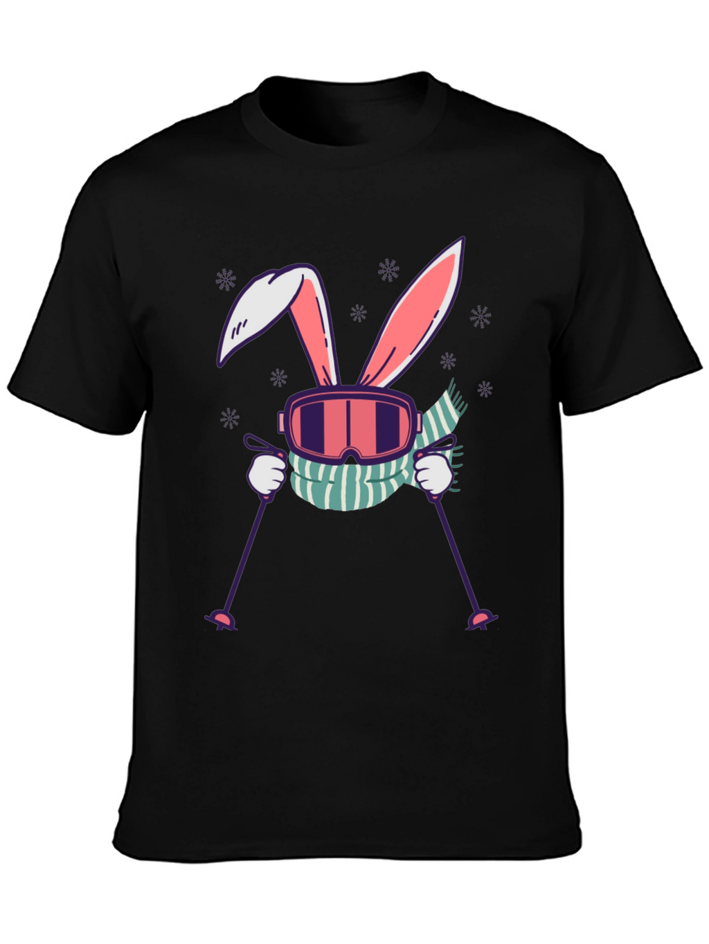 Camiseta Conejo Esquiador Diseño Invierno