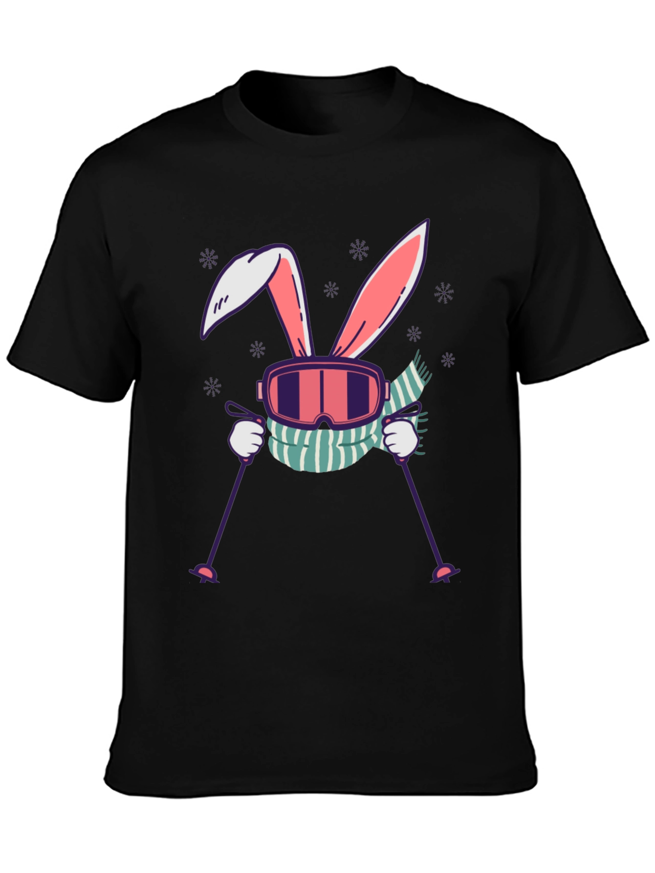 Camiseta Conejo Esquiador Diseño Invierno