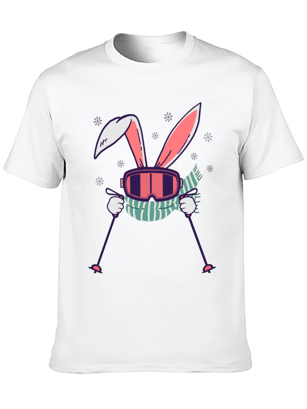 Camiseta Conejo Esquiador Diseño Invierno