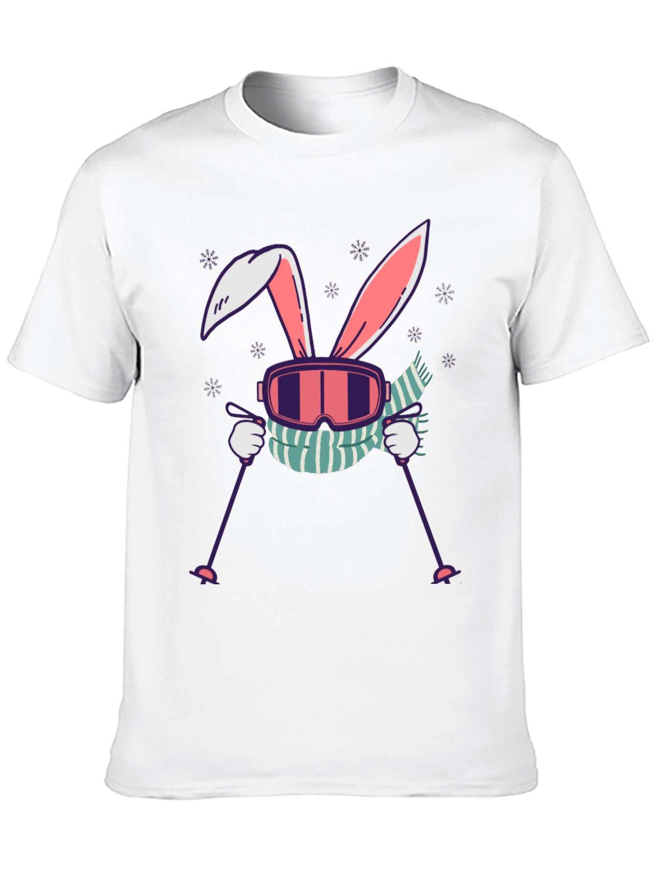 Camiseta Conejo Esquiador Diseño Invierno