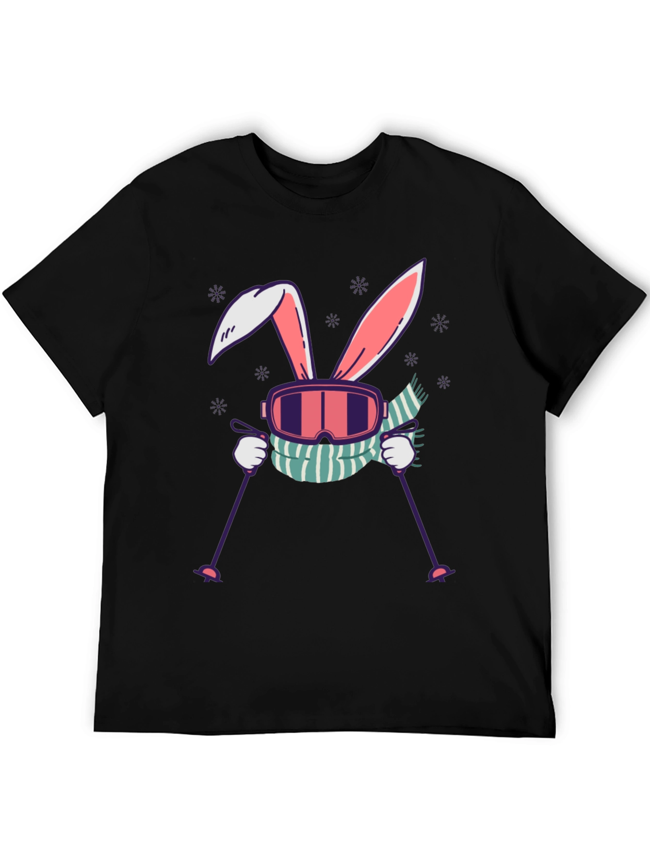 Camiseta Conejo Esquiador Diseño Invierno