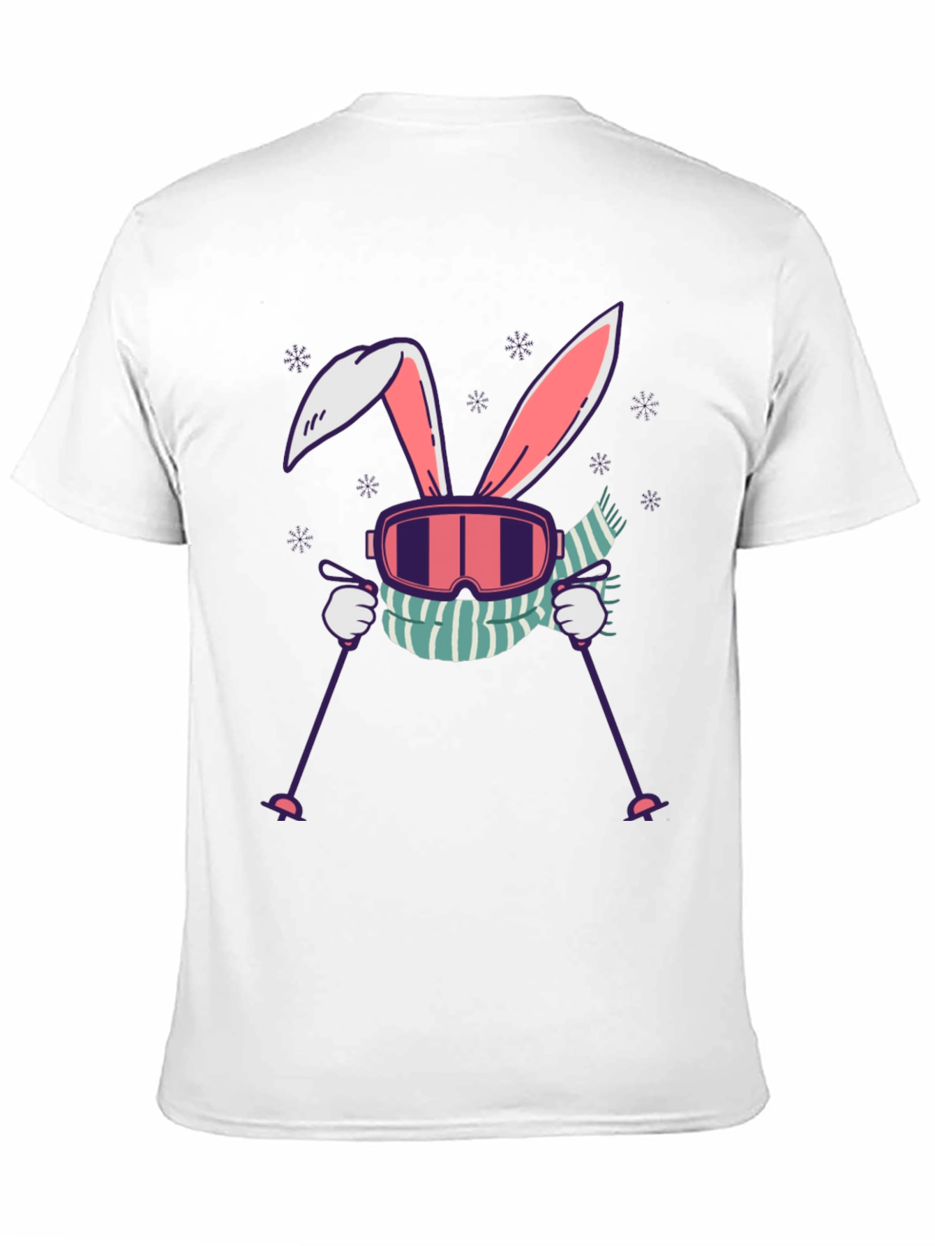 Camiseta Conejo Esquiador Diseño Invierno