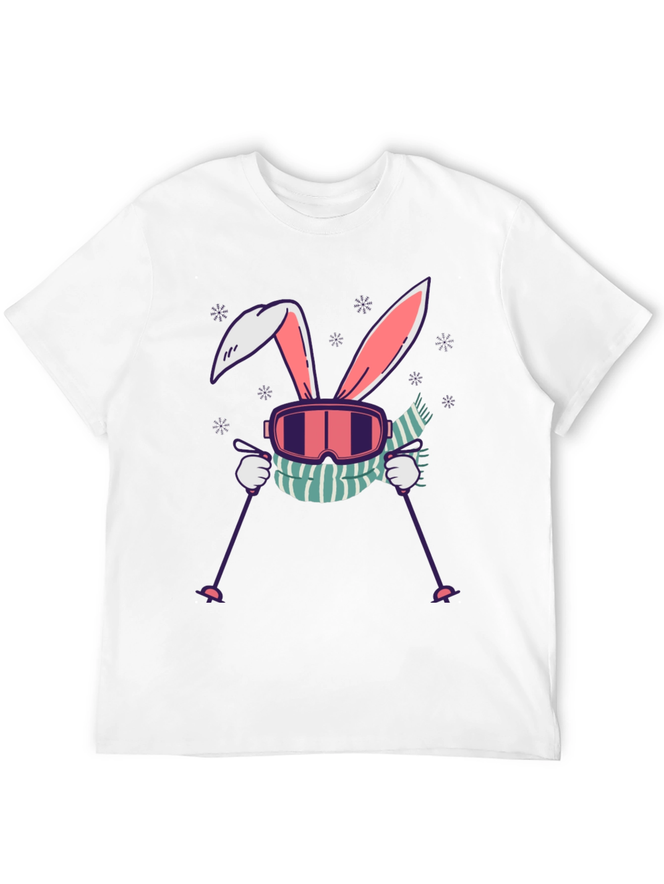 Camiseta Conejo Esquiador Diseño Invierno