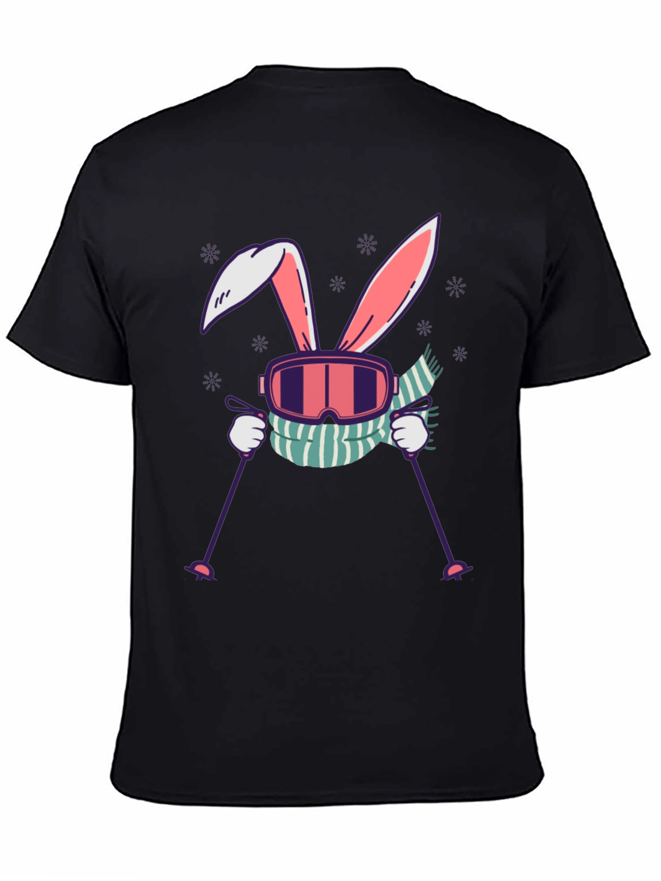 Camiseta Conejo Esquiador Diseño Invierno