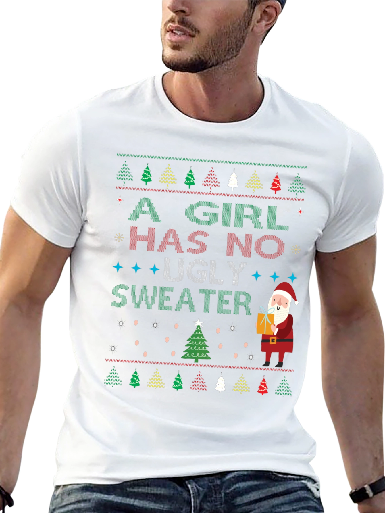 Camiseta Festiva A Girl Has No Ugly Sweater