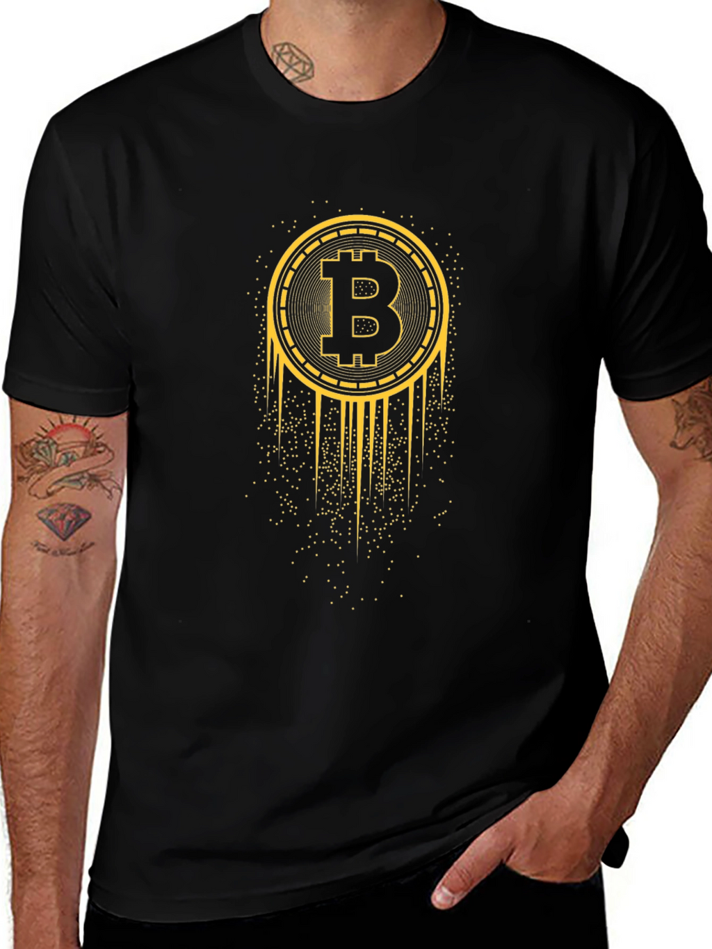 Camiseta Bitcoin Negra para Hombre