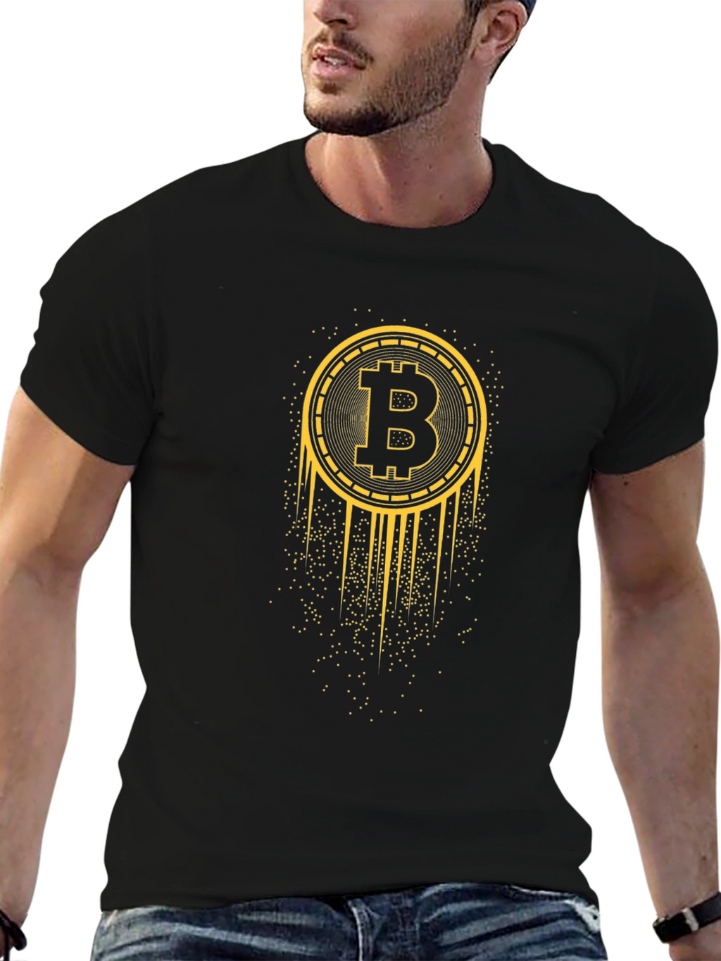 Camiseta Bitcoin Negra para Hombre