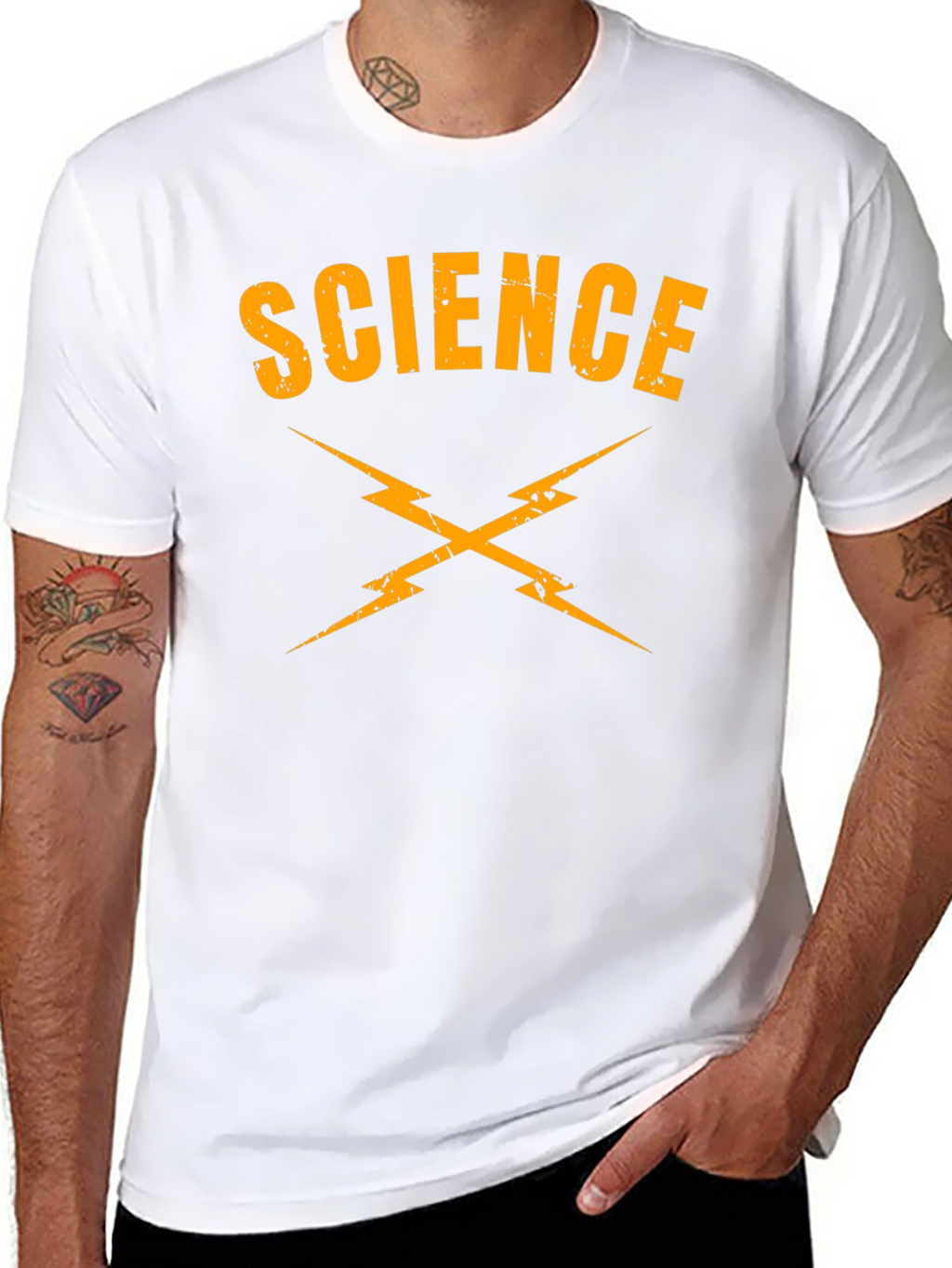Camiseta Ciencia Rayos Negra Algodón