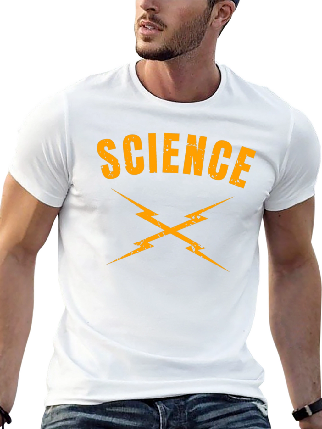 Camiseta Ciencia Rayos Negra Algodón