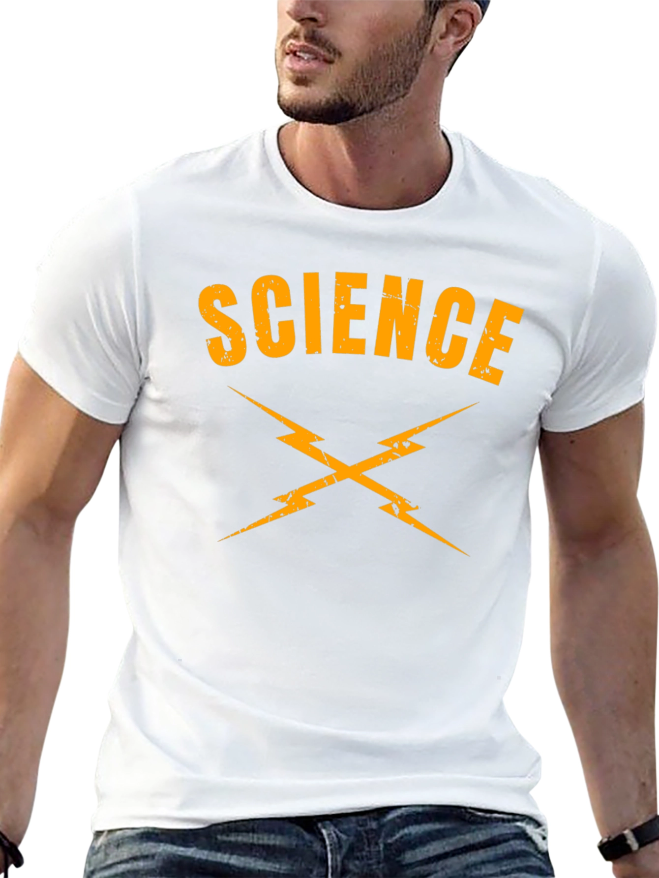 Camiseta Ciencia Rayos Negra Algodón