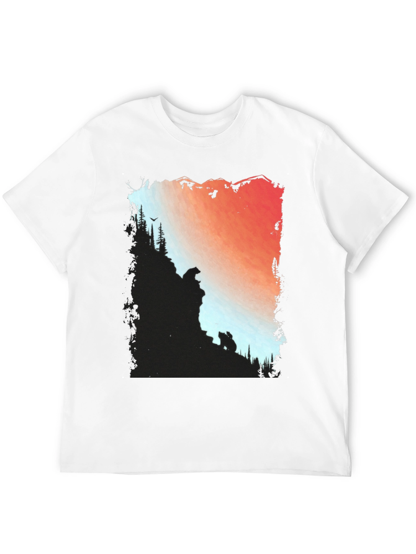 Camiseta Hombre Diseño Montaña y Osos