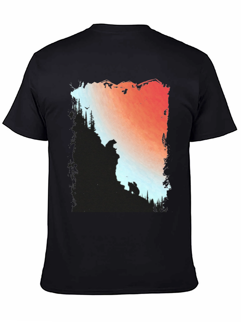 Camiseta Hombre Diseño Montaña y Osos