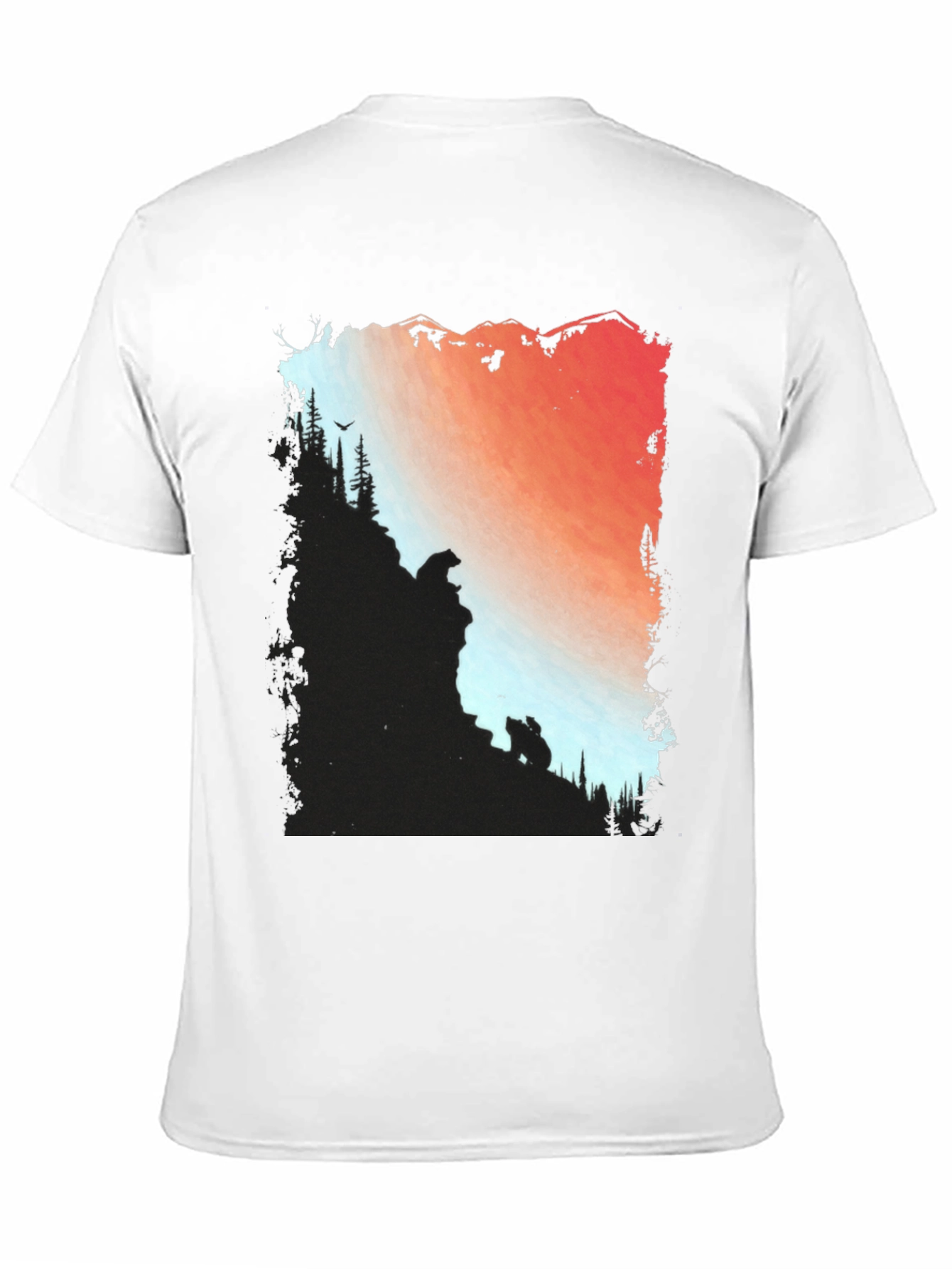 Camiseta Hombre Diseño Montaña y Osos