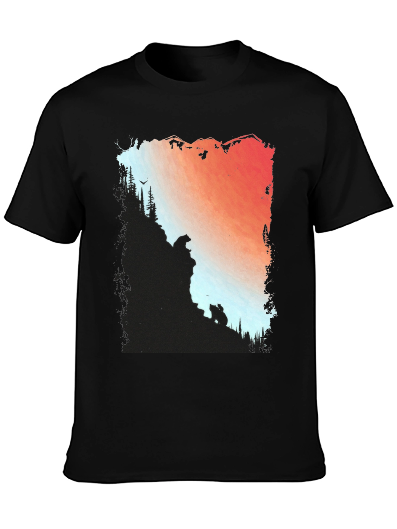 Camiseta Hombre Diseño Montaña y Osos