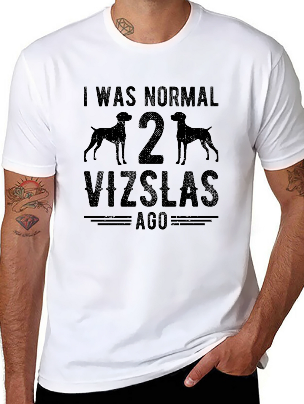 Camiseta Hombre Negra: Vizslas y Humor