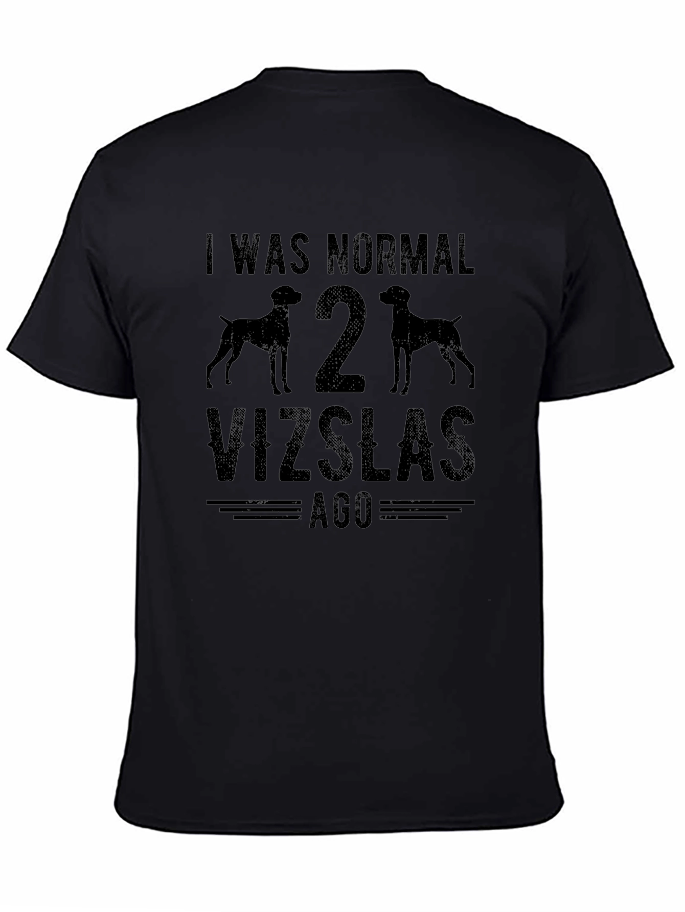 Camiseta Hombre Negra: Vizslas y Humor