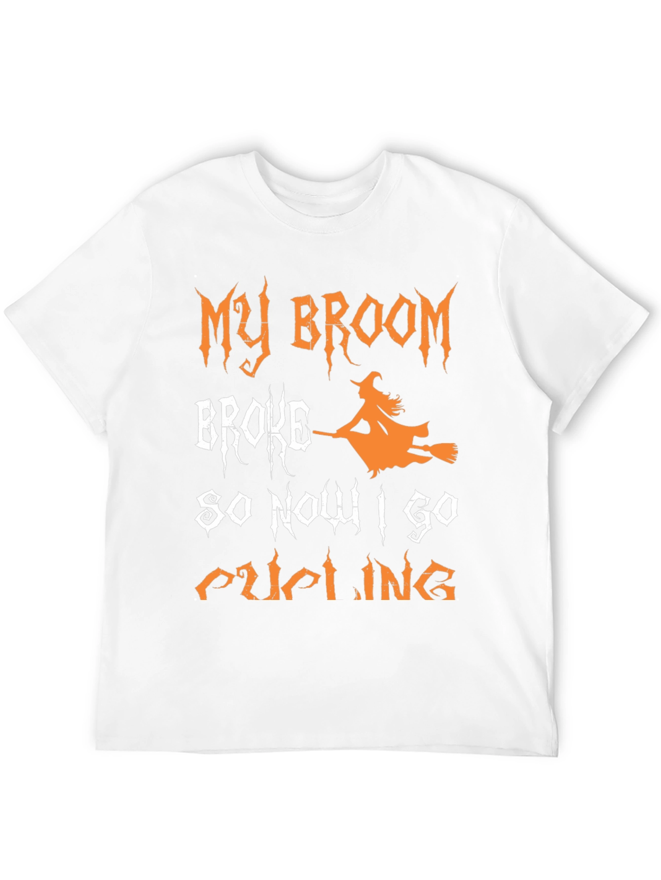 Camiseta Halloween Mi Escoba Se Rompió Ahora Voy en Ciclismo