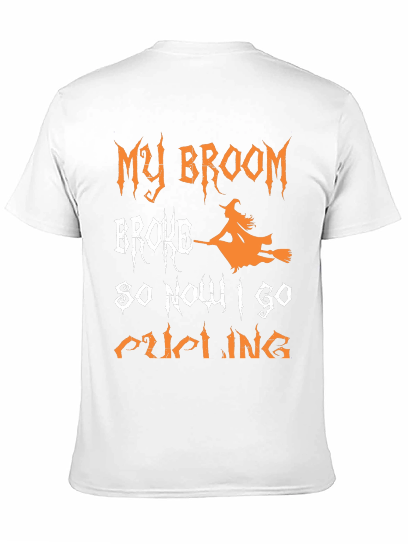 Camiseta Halloween Mi Escoba Se Rompió Ahora Voy en Ciclismo