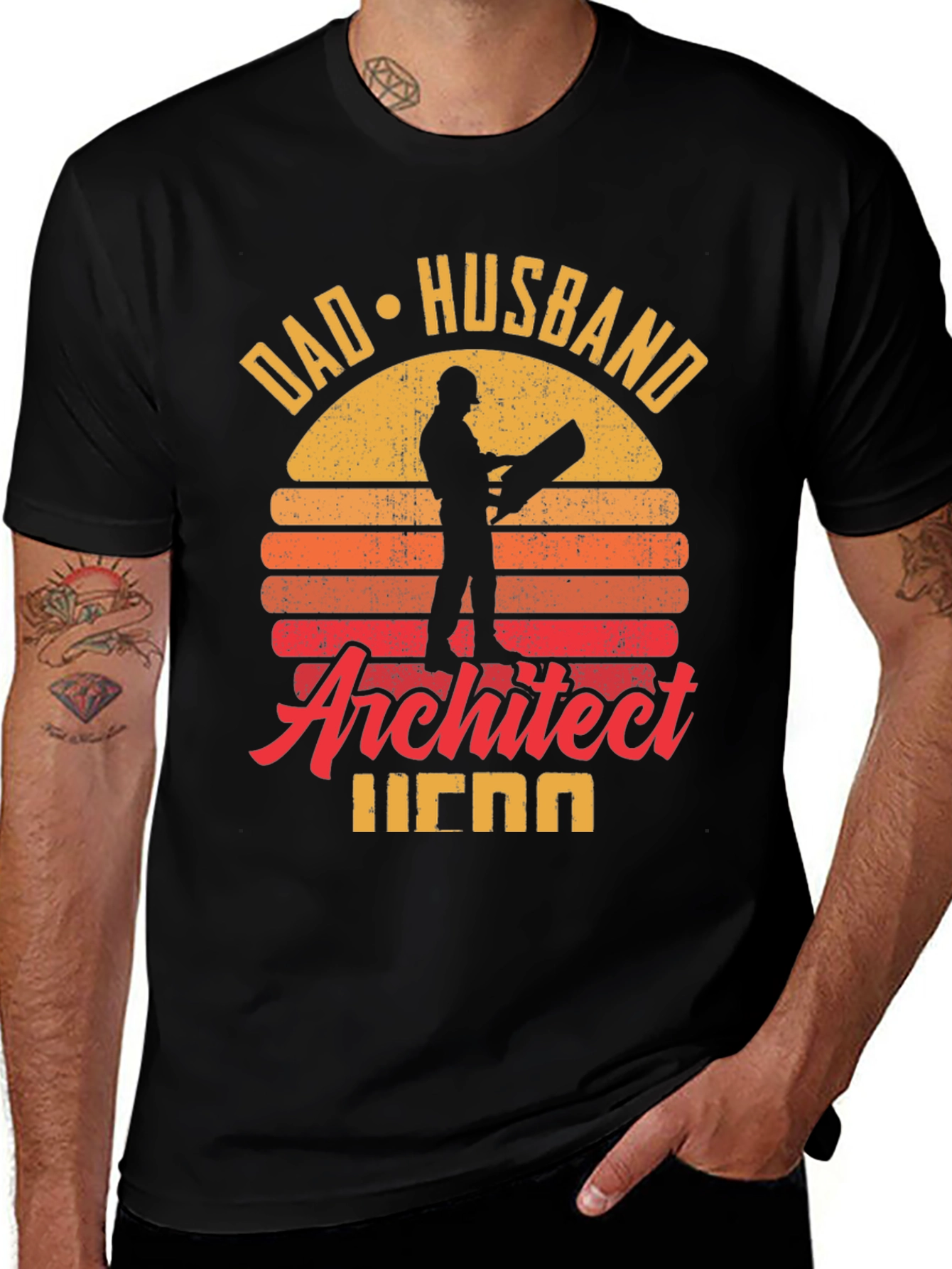 Camiseta Hombre Arquitecto Papá Marido Héroe
