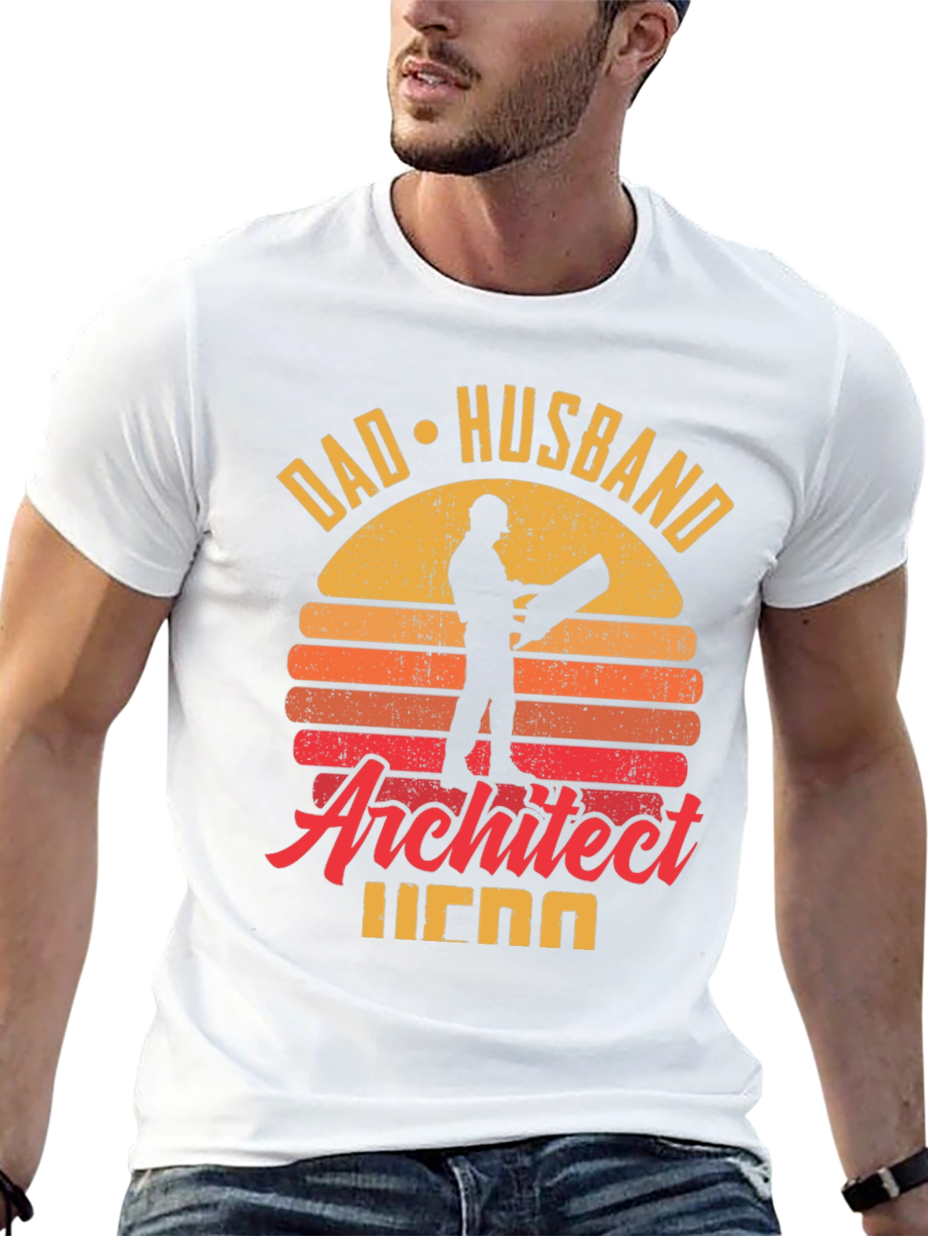Camiseta Hombre Arquitecto Papá Marido Héroe