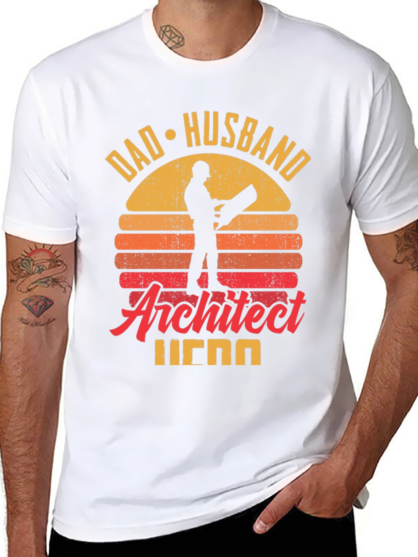 Camiseta Hombre Arquitecto Papá Marido Héroe