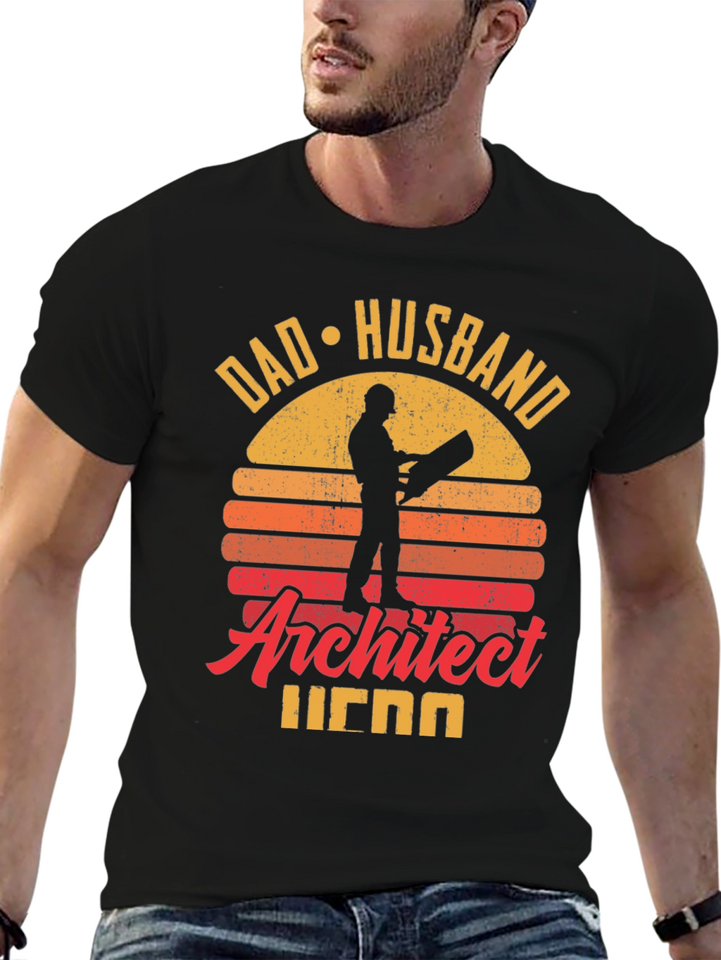 Camiseta Hombre Arquitecto Papá Marido Héroe