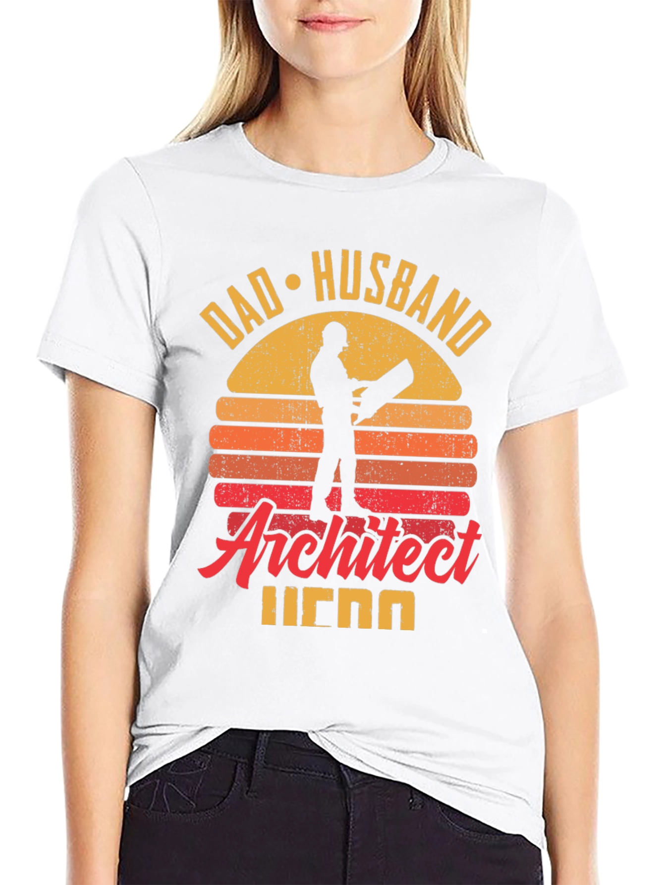 Camiseta Hombre Arquitecto Papá Marido Héroe