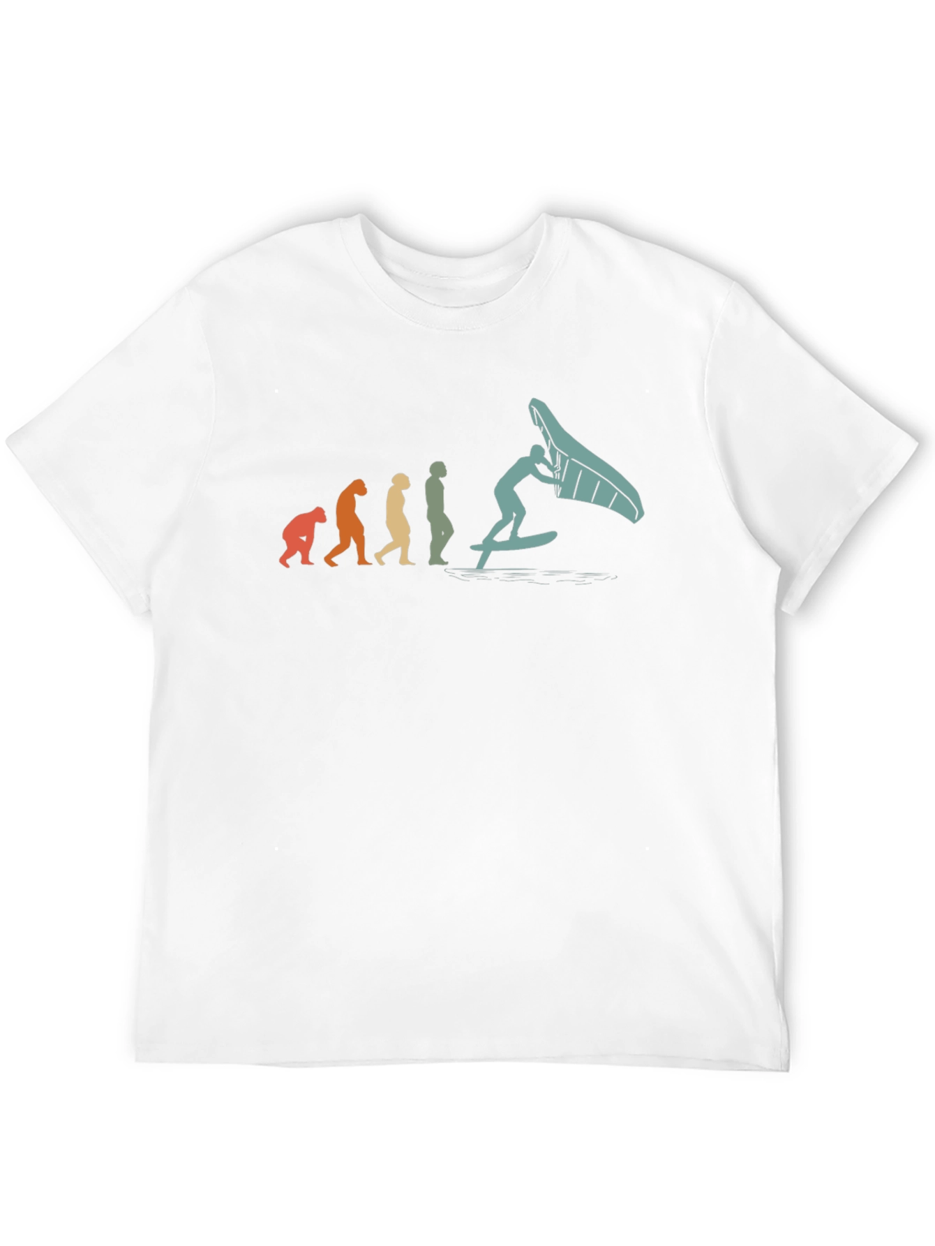 Camiseta Hombre Evolución Windsurf Negra
