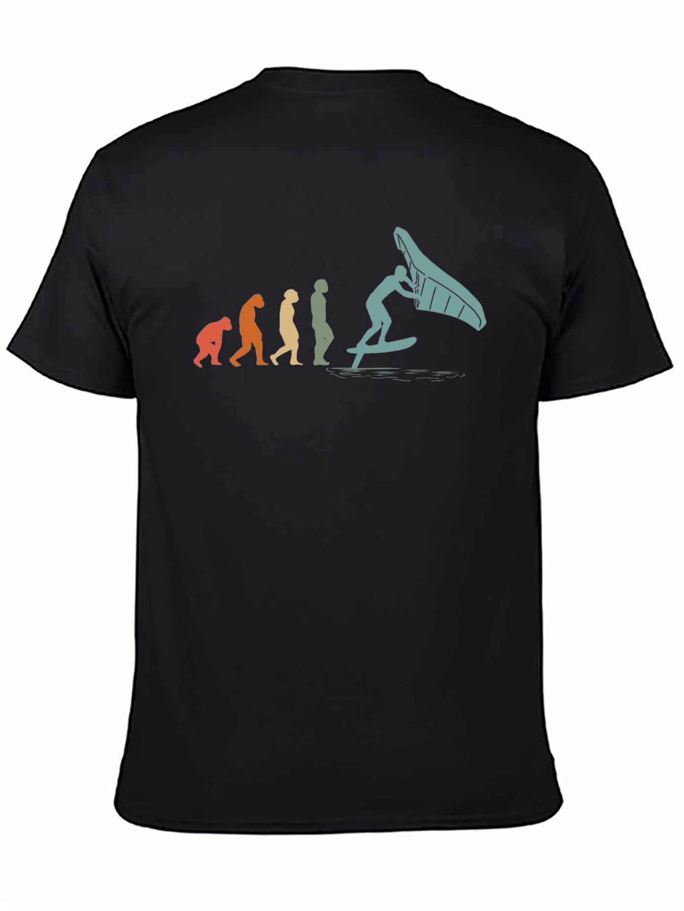Camiseta Hombre Evolución Windsurf Negra