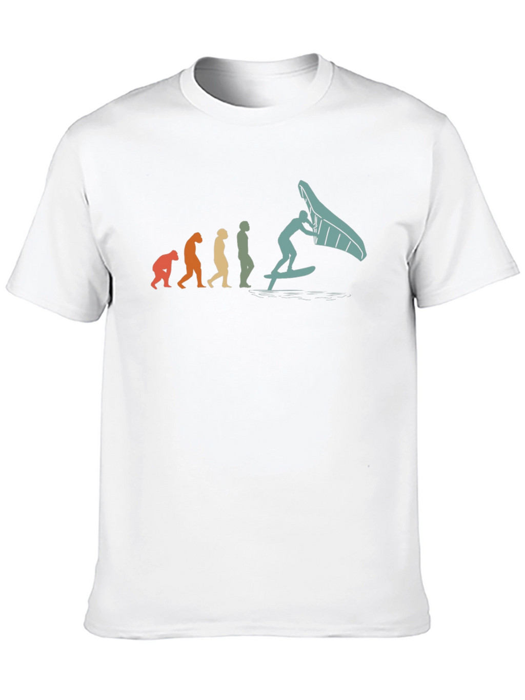 Camiseta Hombre Evolución Windsurf Negra