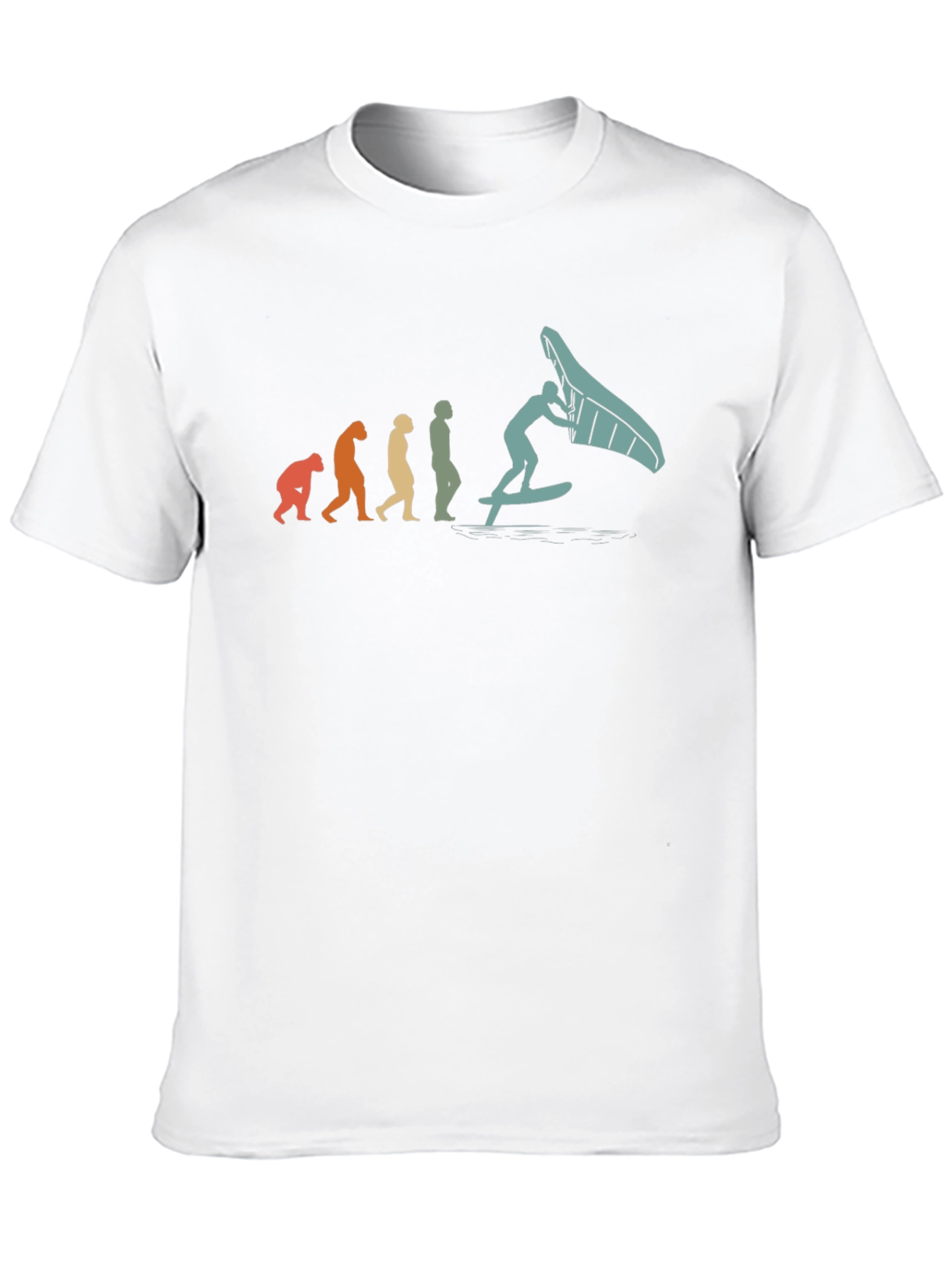 Camiseta Hombre Evolución Windsurf Negra