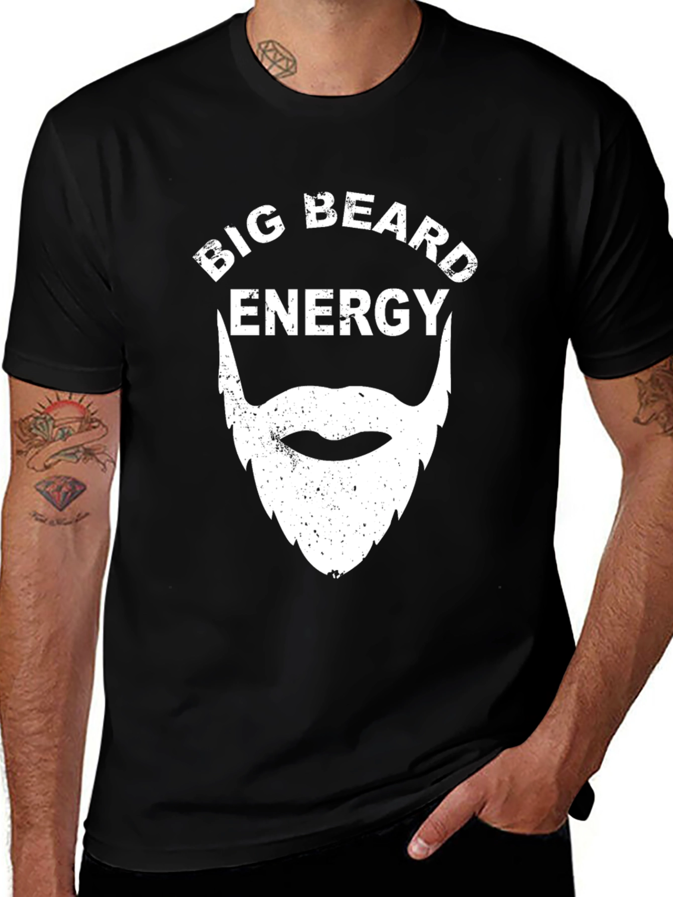 Camiseta Hombre Negra - Energía de Barba Grande