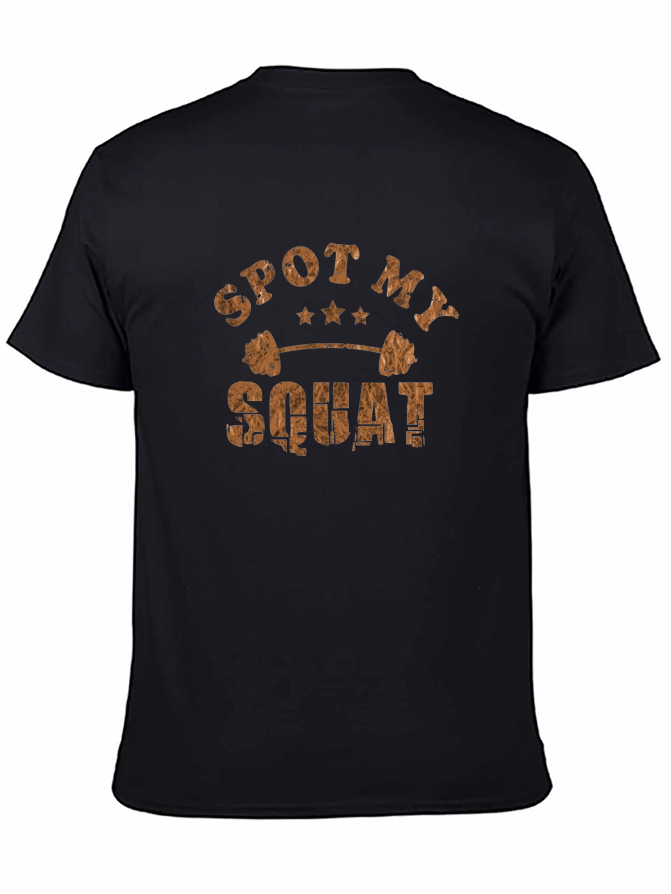 Camiseta Hombre Negra Spot My Squat Gimnasio