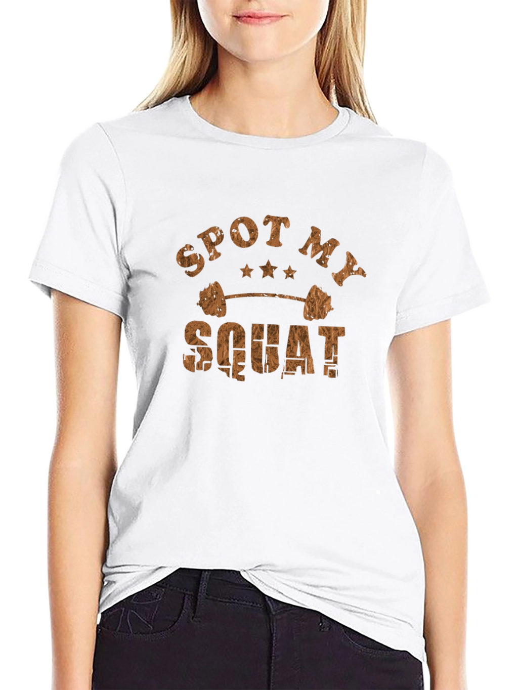 Camiseta Hombre Negra Spot My Squat Gimnasio
