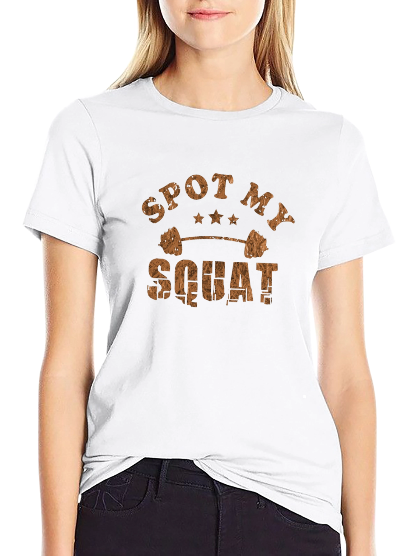 Camiseta Hombre Negra Spot My Squat Gimnasio