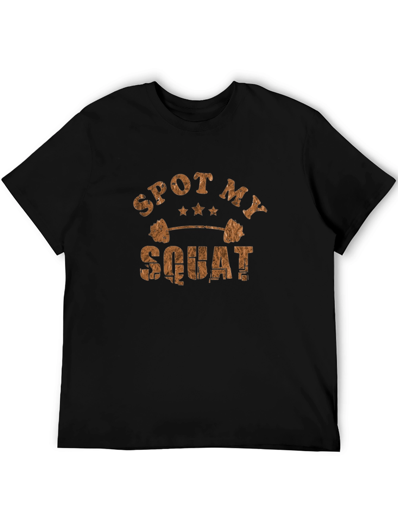 Camiseta Hombre Negra Spot My Squat Gimnasio