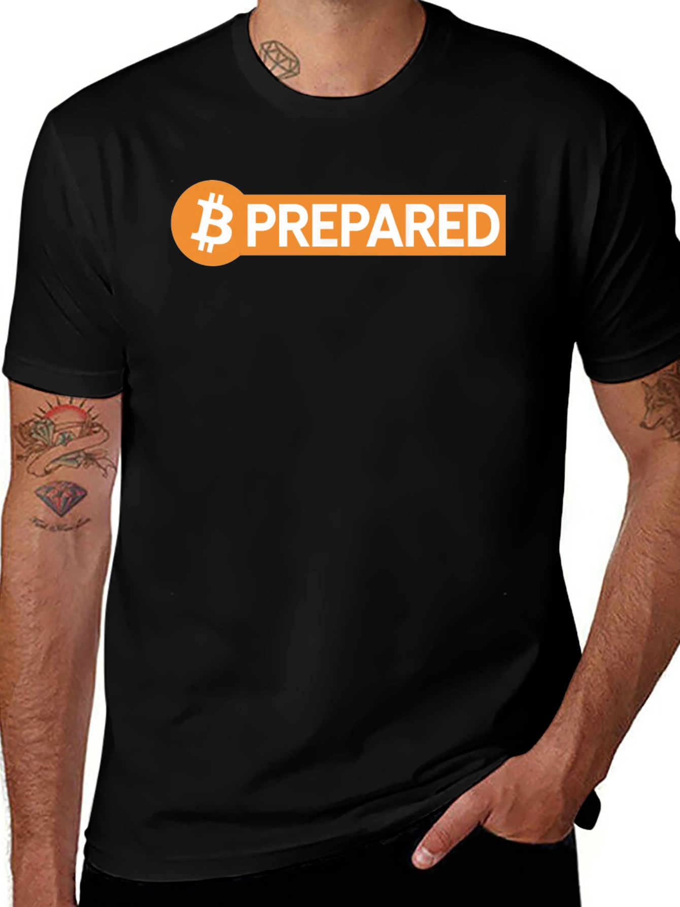 Camiseta Bitcoin Prepared Negra - Diseño Cripto