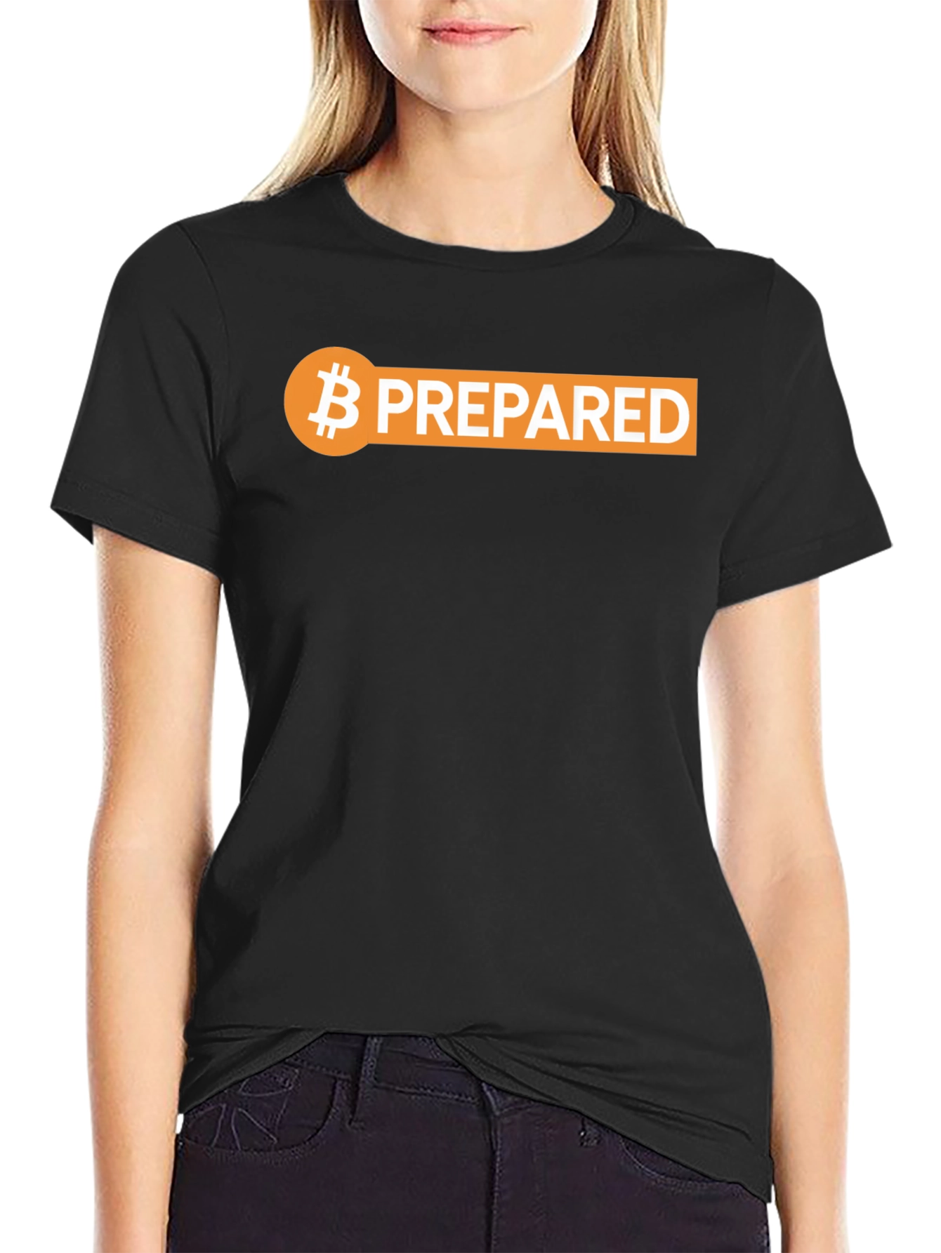 Camiseta Bitcoin Prepared Negra - Diseño Cripto