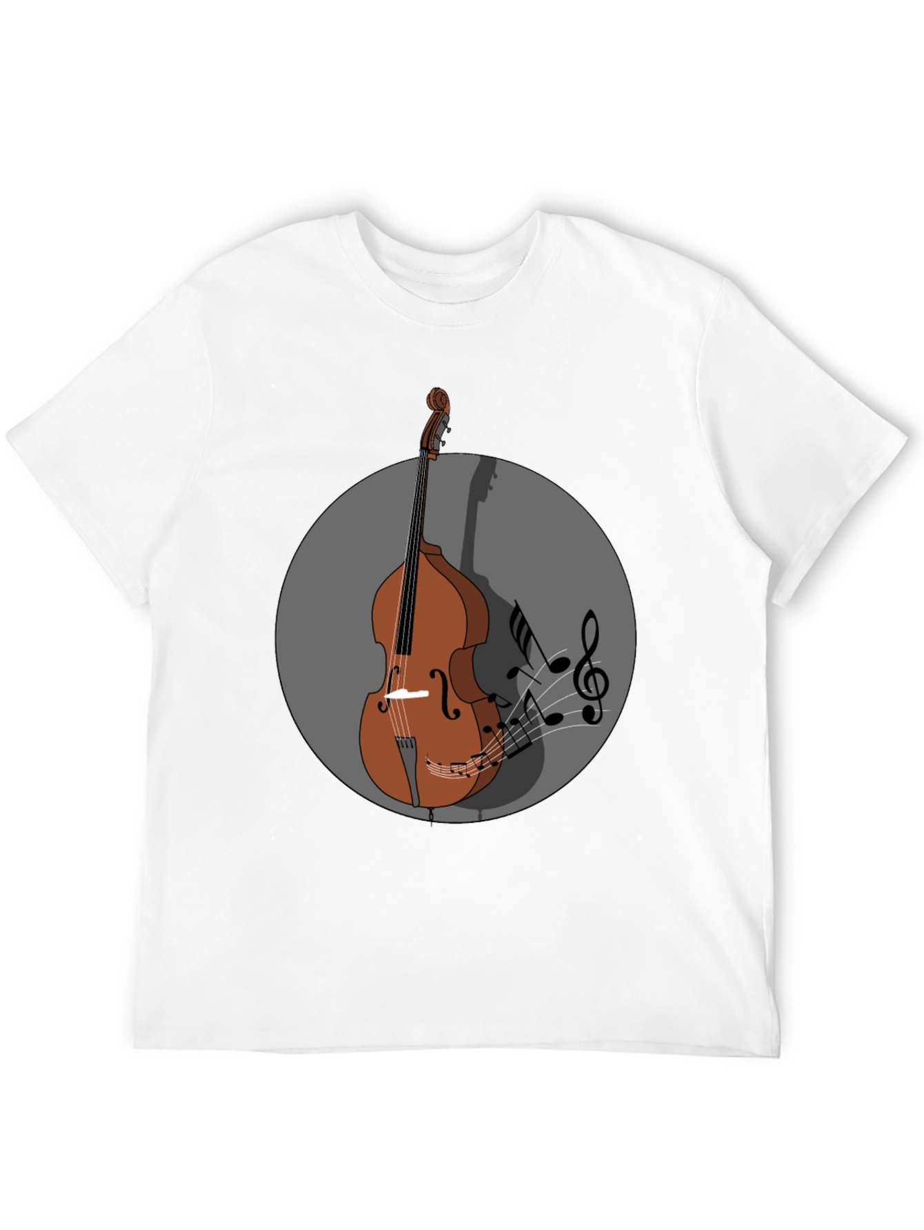 Camiseta Hombre Diseño Contrabajo Musical