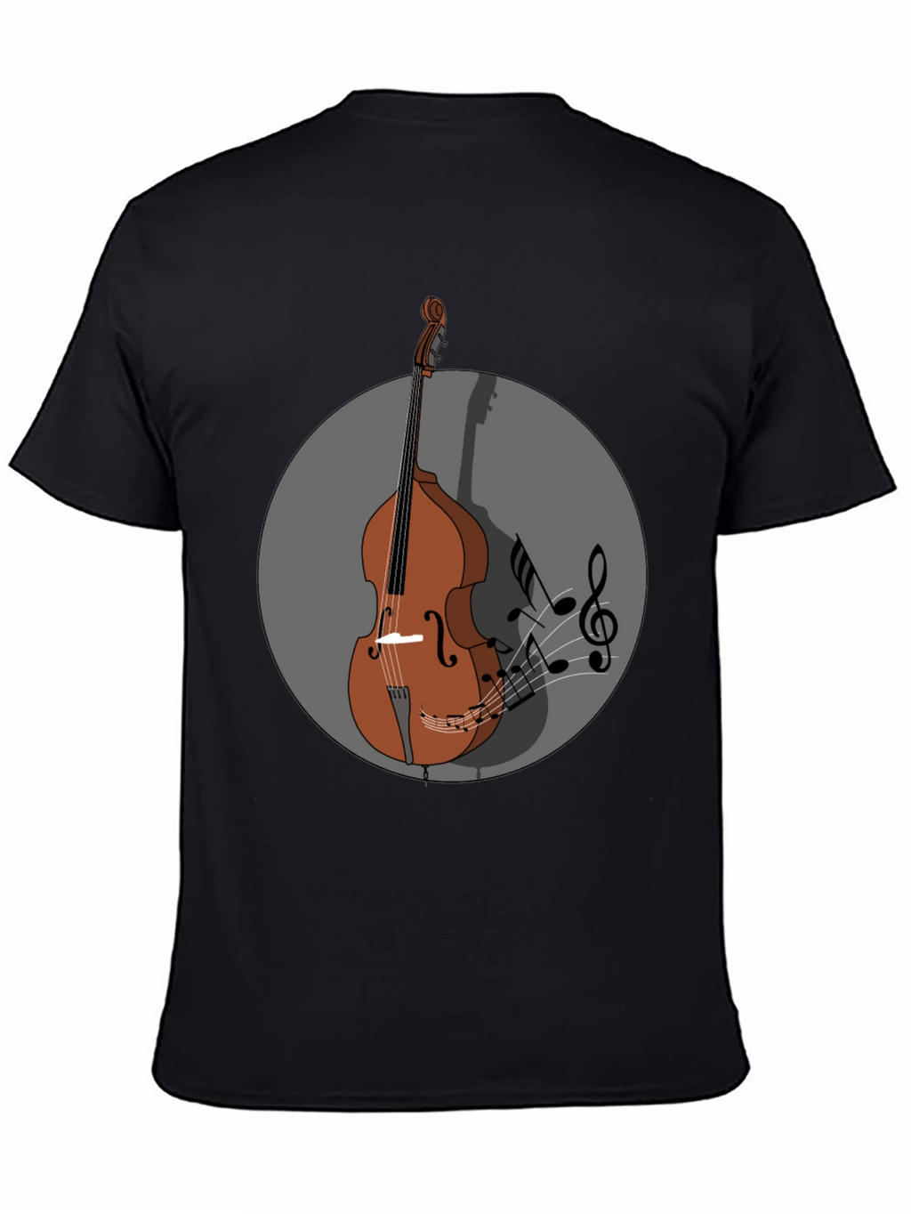 Camiseta Hombre Diseño Contrabajo Musical