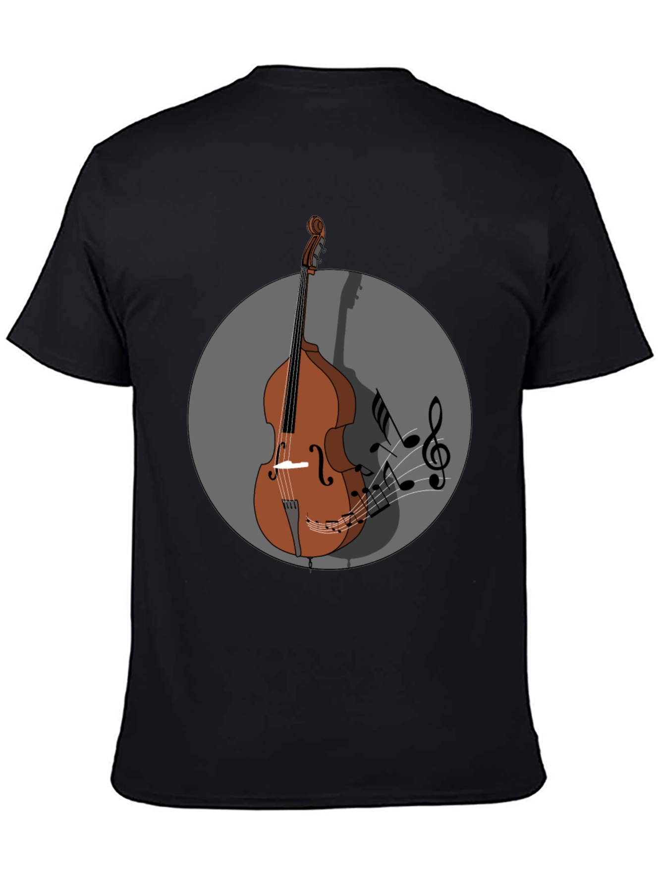 Camiseta Hombre Diseño Contrabajo Musical