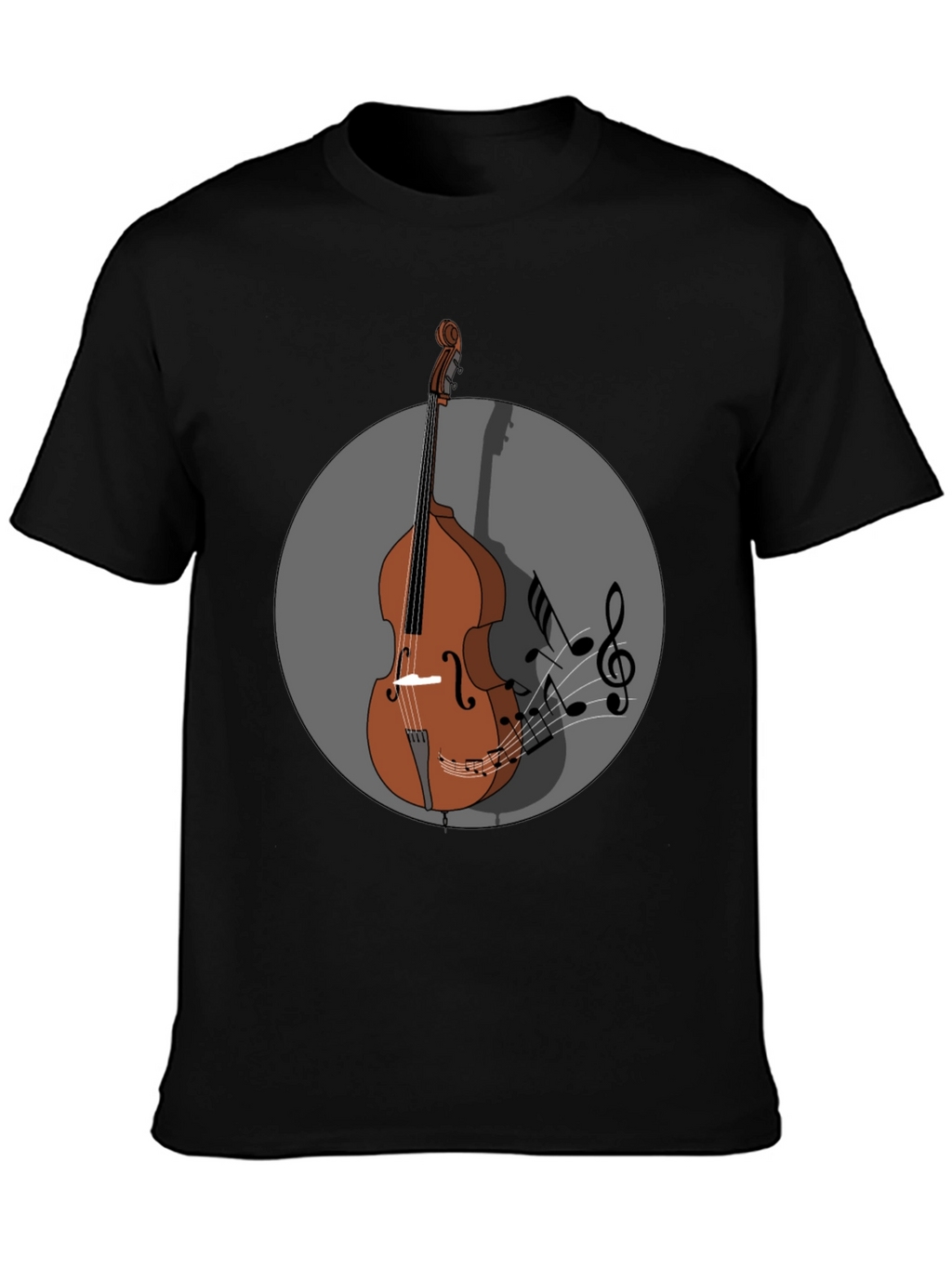 Camiseta Hombre Diseño Contrabajo Musical